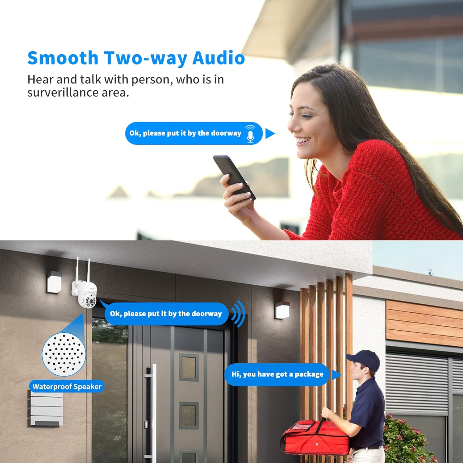 Detalle de Hiseeu 5MP 3K Telecamera Wi-Fi Esterno PTZ 360° con Visione Notturna a Colori e Audio Bidirezionale
