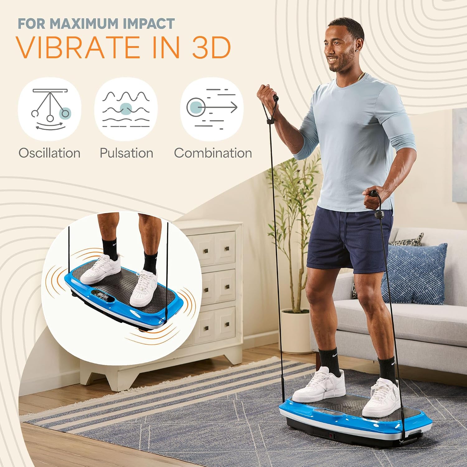Detalle de Lifepro vibration plate, 330 lb capacity