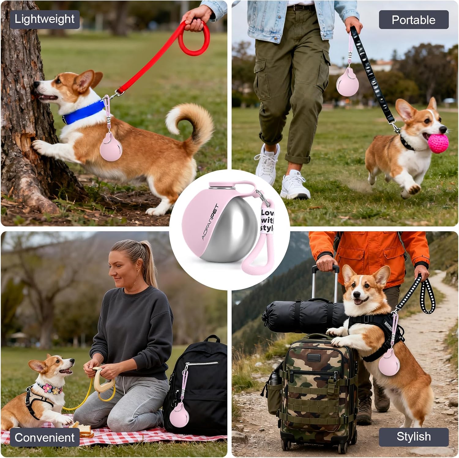Detalle 2 de AOFANPET Portable Dog Water Bottle 10oz