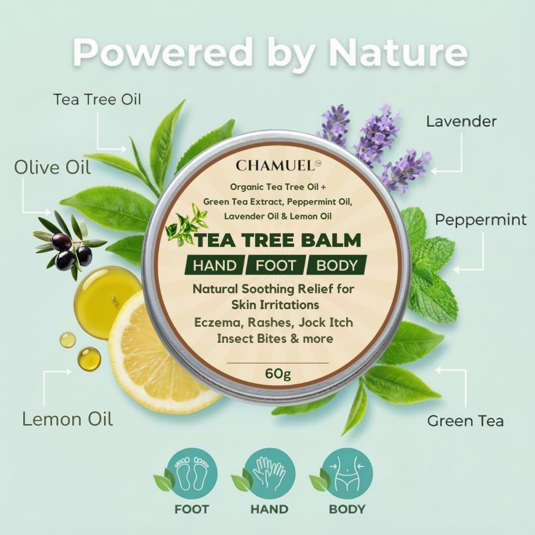 Thumbnail 3 de Chamuel Tea Tree Oil Balm – All Natural Hydrating Moisturizer (2-Pack) for Dry Skin & Rough Areas