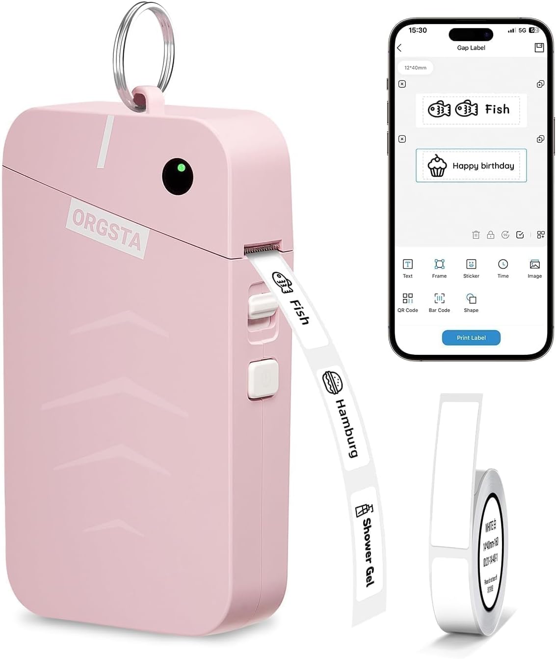 Detalle de ORGSTA Label Printer 2000 mAh portable Bluetooth sticker maker