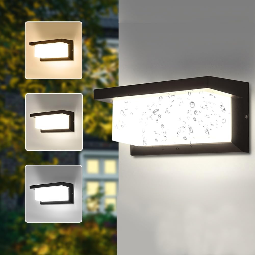 Detalle de YICALE 001 buitenwandlamp LED 18 W, 3 kleurtemperaturen en IP65