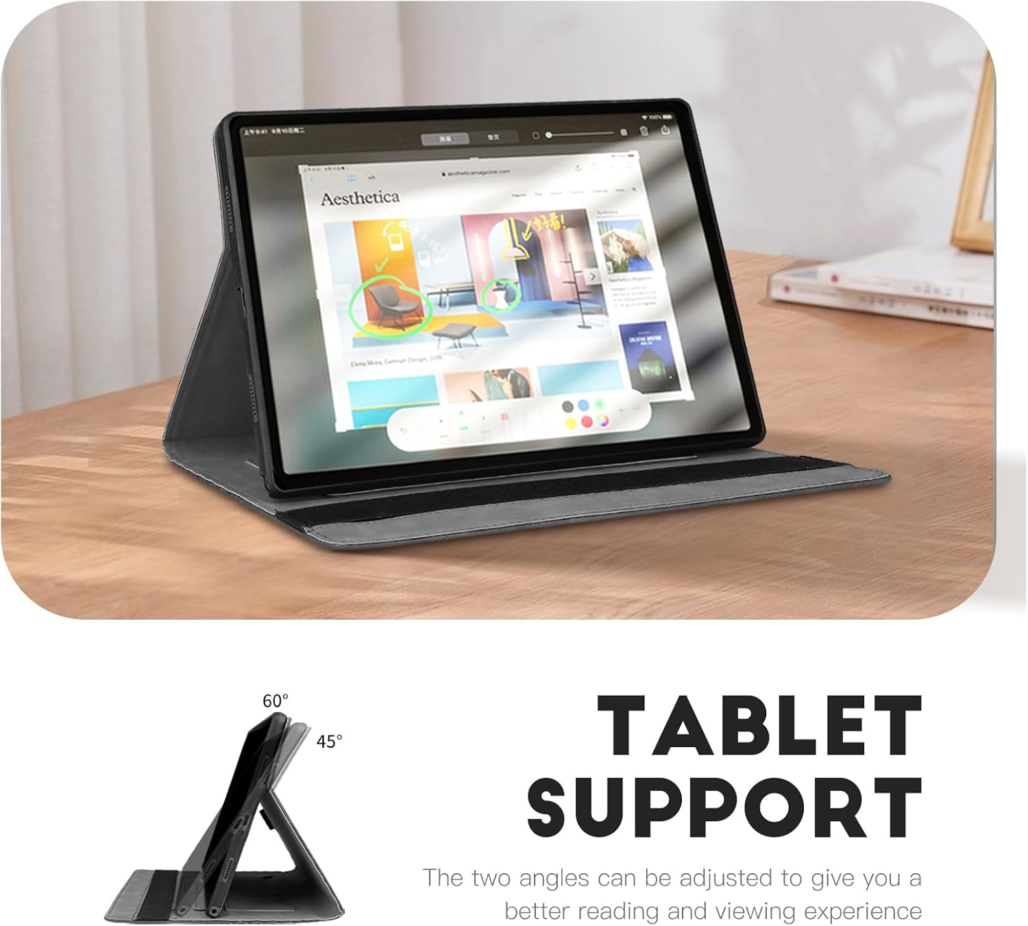 Thumbnail 3 de CXTCASE Hülle für Samsung Galaxy Tab A11 Plus 11 2025 / A9 Plus 11 2023 – Multi-Winkel Flip-Folio in Schwarz