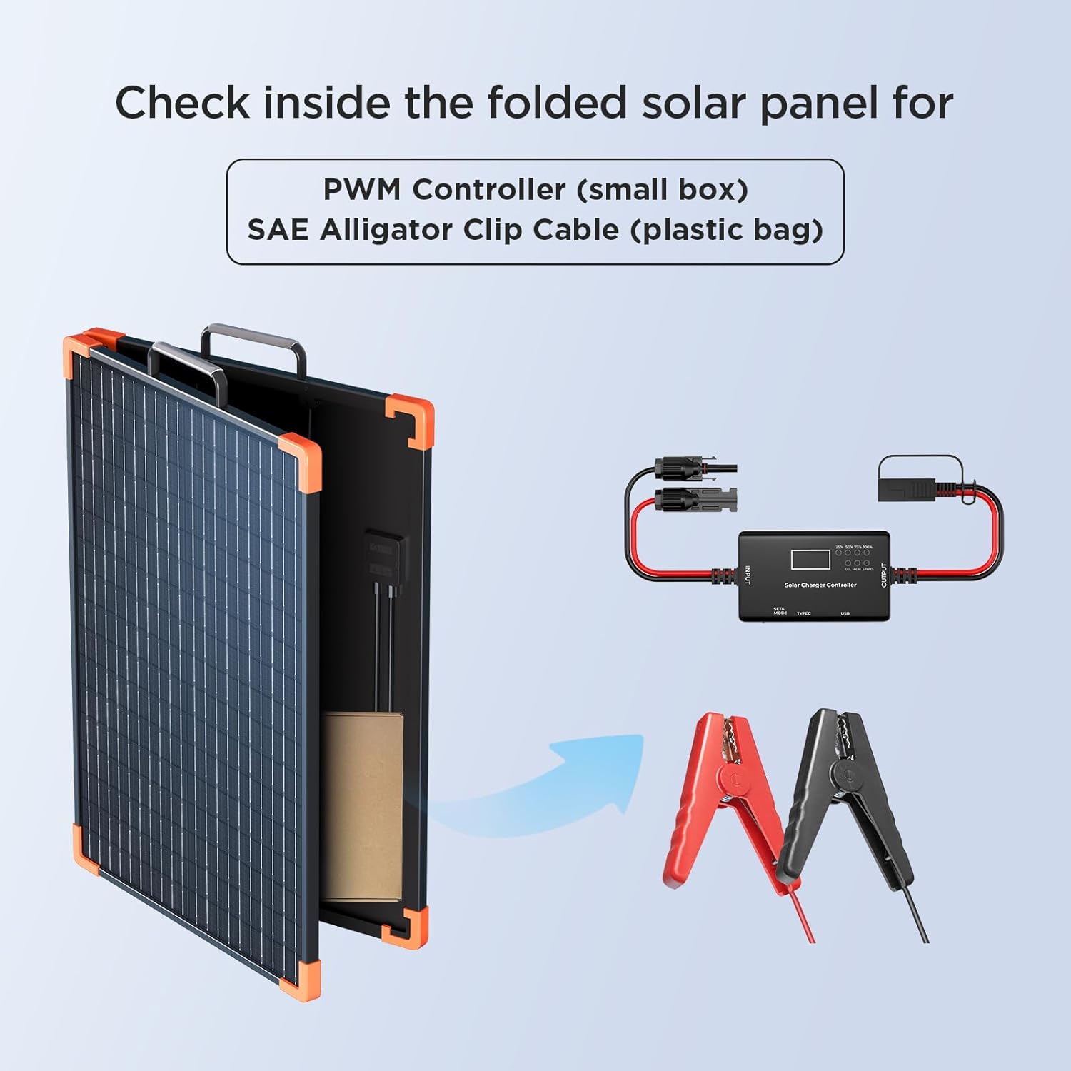 Detalle 2 de 200 watt Portable Solar Panel 20A PWM Controller ☀