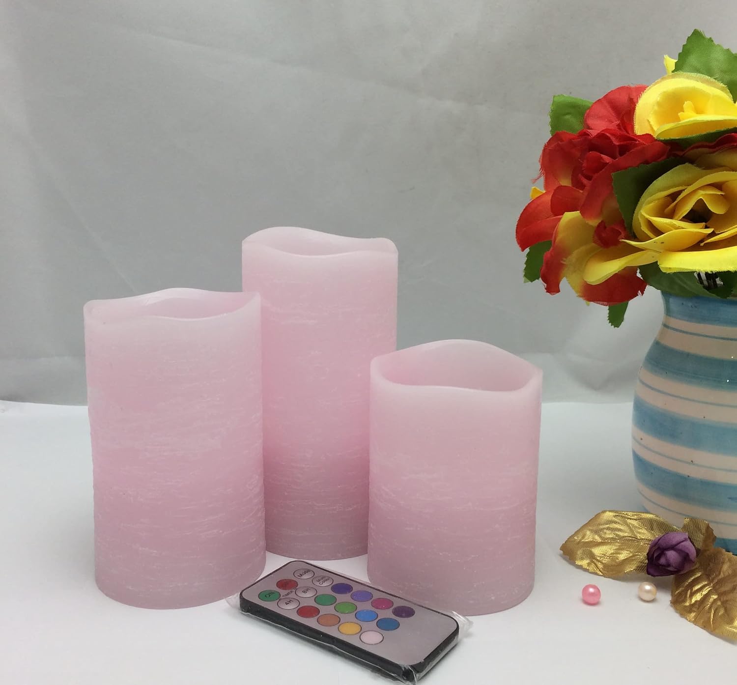 Thumbnail 4 de Adoria Pink Flameless LED Candles Set of 3 🕯