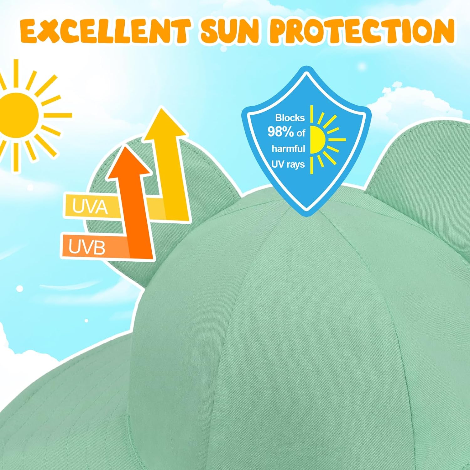 Thumbnail 4 de DRESHOW Baby Sun Hat: Bear-Eared UPF50+ Sun Protection for Toddlers