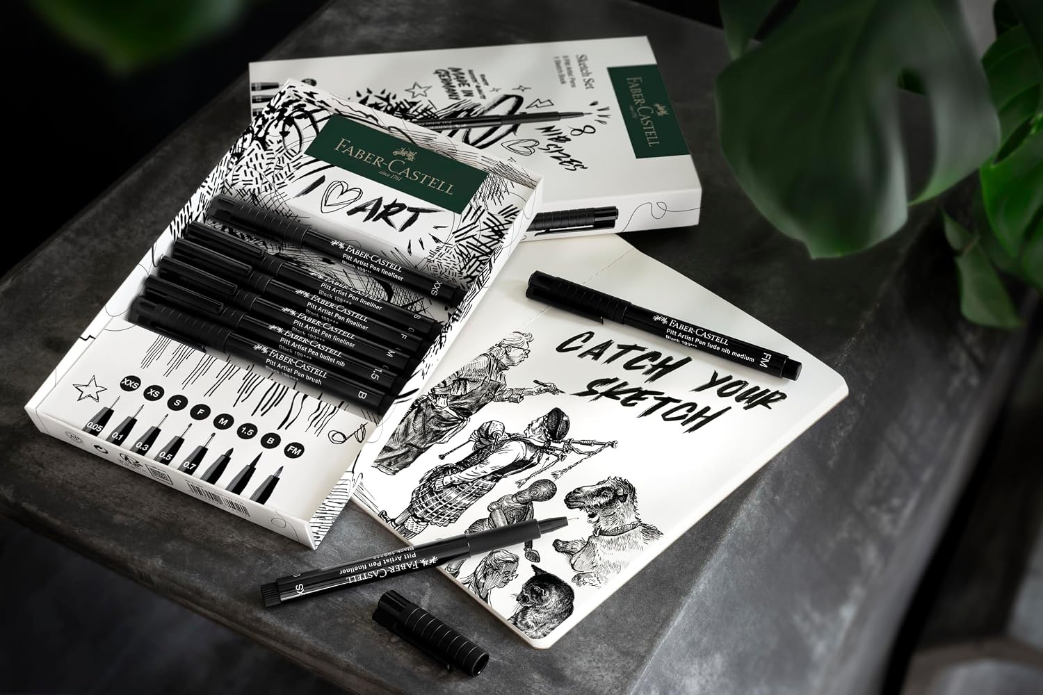 Detalle 2 de Faber-Castell Sketch Set 9-teilig – skissset med skissbok och 8 pennor