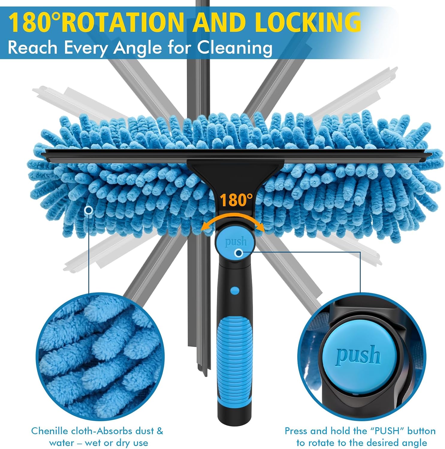 Thumbnail 4 de Scalnuvyyh 4.5M Window Cleaning Pole & 400ml Window Cleaner: A Practical Kit for High and Low Windows