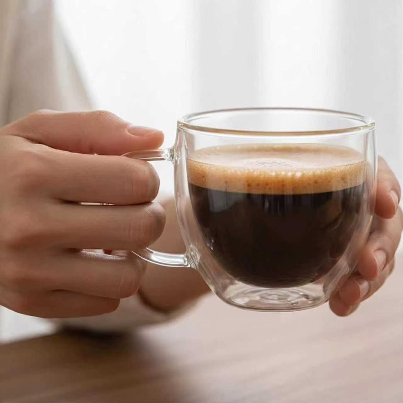 Detalle de SCJHMY Double-Walled Glass Coffee Mugs, 8 oz