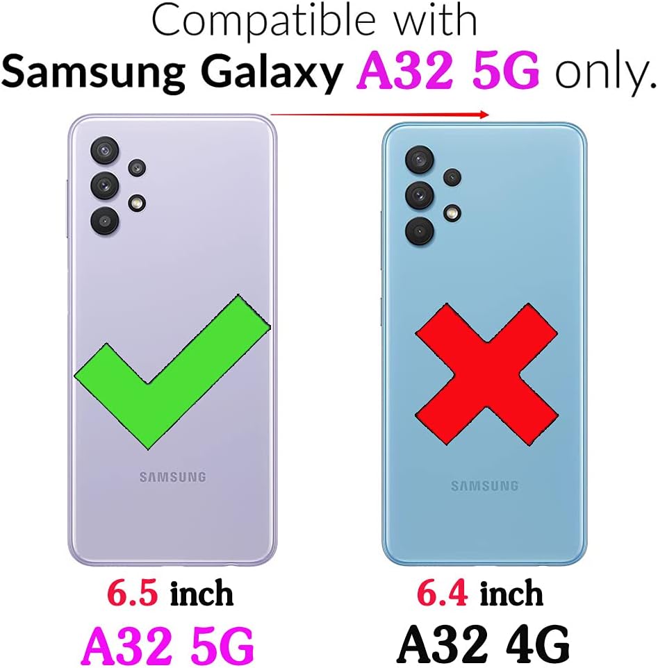 Thumbnail 1 de Phone Case for Samsung Galaxy A32 5G 2021 6.5 inch – Zipper Wallet Cover with Screen Protector and RFID Blocking Card Holder