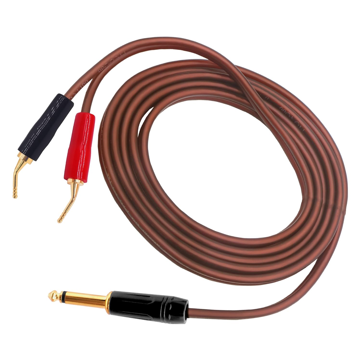 YARCHONN 1/4 TS to Banana Pin Type Plug Speaker Cable — 2M (6.6FT), Premium OFC Audio Cord