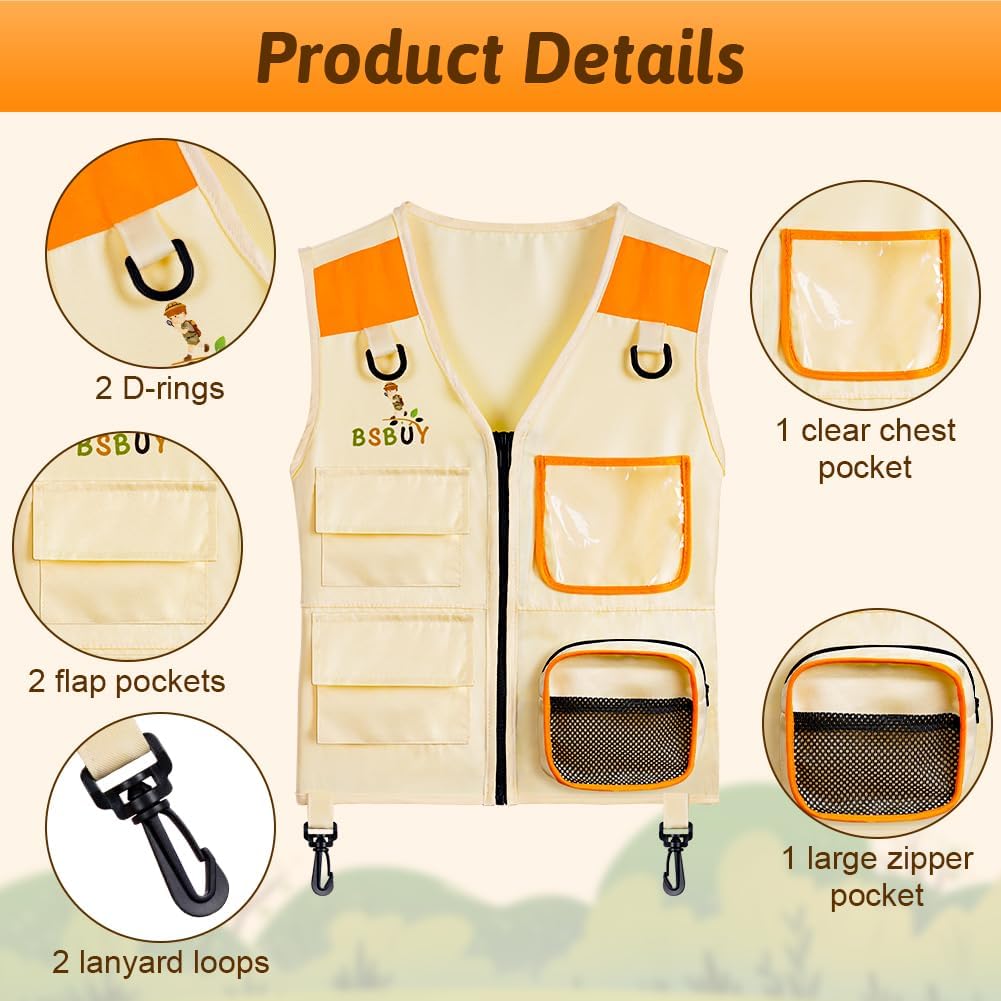 Thumbnail 2 de BSBUY Kids Explorer Kit Outdoor Adventure Set (Bug Hunting) – 4-piece vest, hat, magnifying glass & insect net