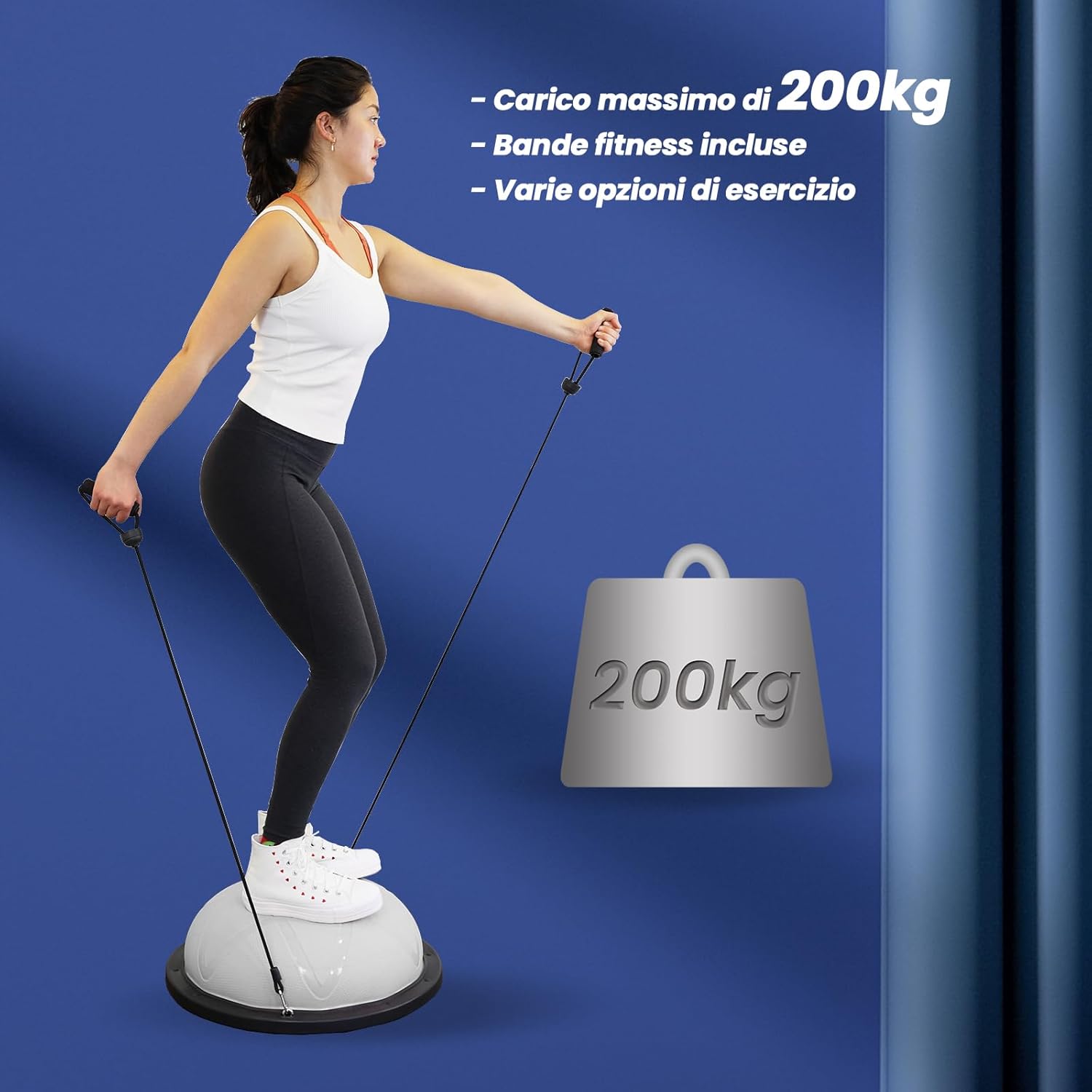 Thumbnail 3 de DH FitLife Balance Ball – Balance Ball da 60 cm con fasce e pompa, peso massimo 200 kg
