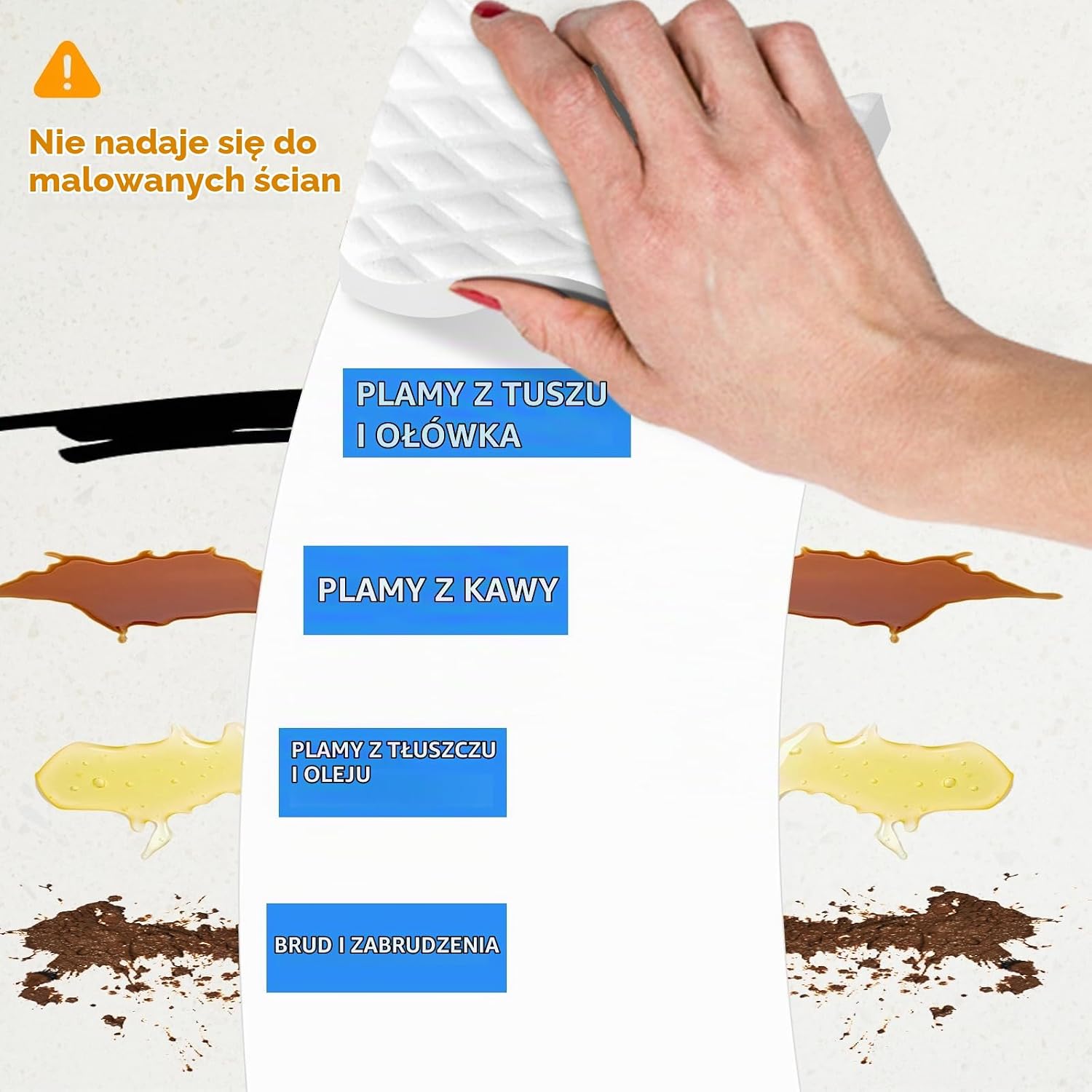 Thumbnail 6 de Surfela SF-DE6 – gąbki melaminowe 10 × 7 × 2 cm, zestaw 6 sztuk