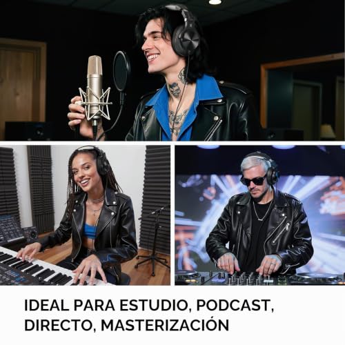 Detalle de OneOdio A71D: Auriculares de estudio con micrófono y diseño plegable para DJ, grabación y mezcla
