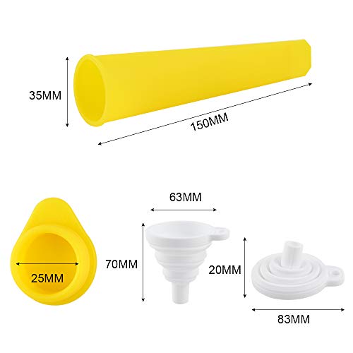 Detalle de GOLDGE 7psc Moldes para Helados y Embudo Plegable de Silicona | Set compacto para paletas, jugos y yogur