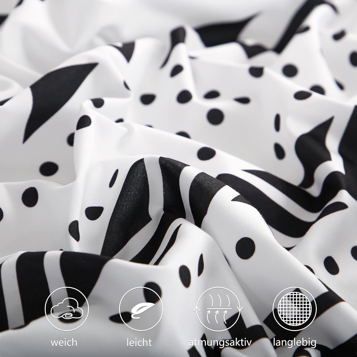 Thumbnail 3 de RUIKASI Bettwäsche 200x220 3-teilig Grau mit Boho-Muster (Mikrofaser, Reißverschluss, bügelfrei)