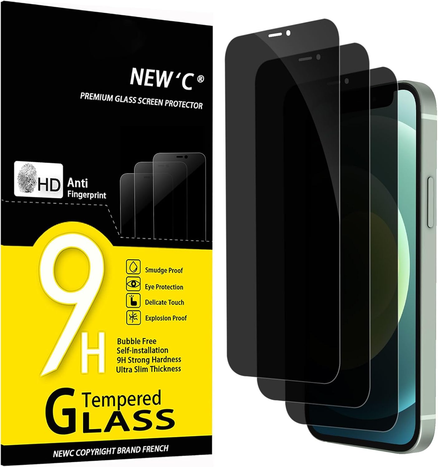 Detalle de NEW'C Verre trempé anti-espion iPhone 12 Mini 3 pièces