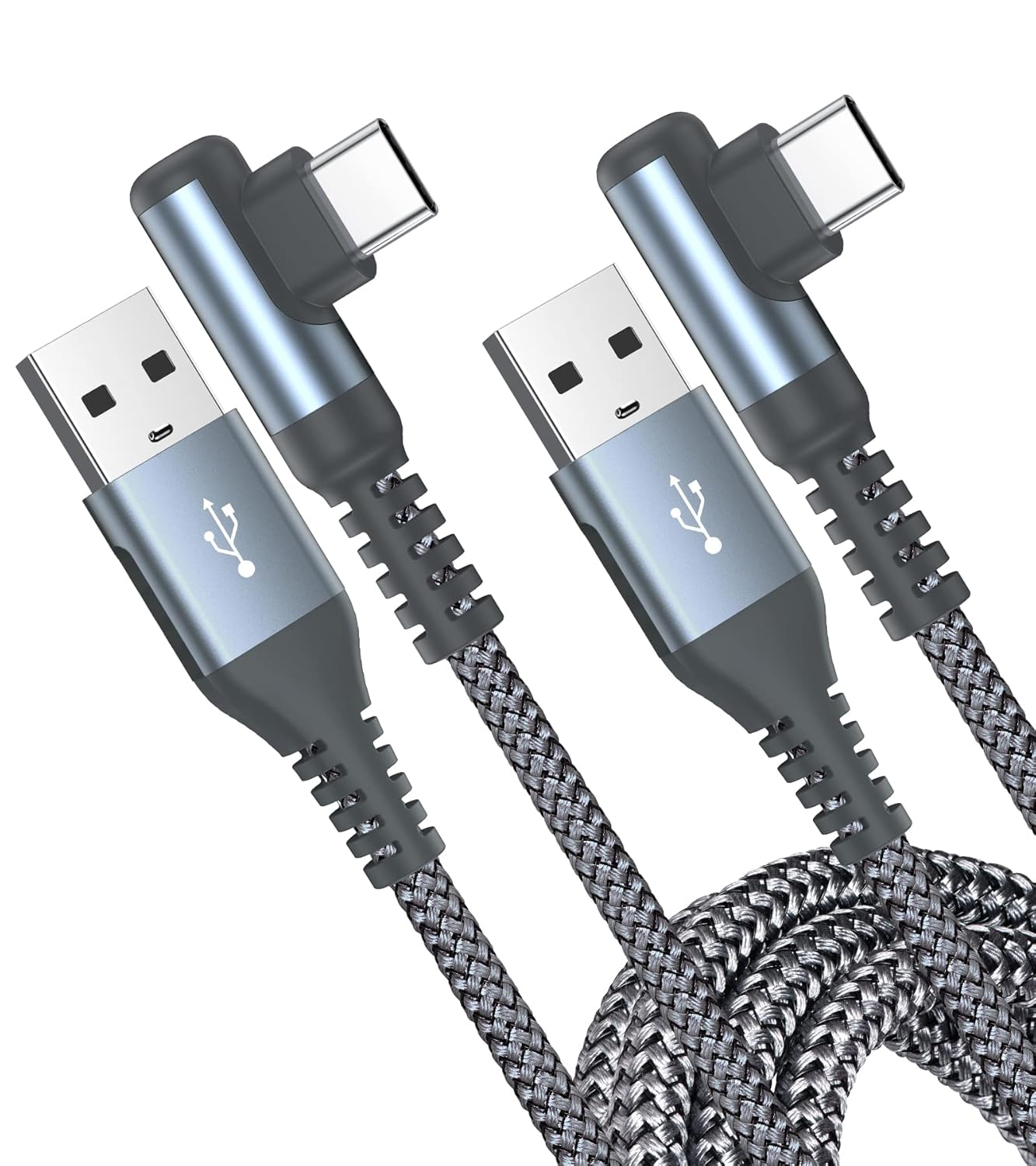 Detalle de AviBrex USB-C Kabel 3.1A Schnellladung – 2er-Set 2 m, 90° Winkel, Nylon