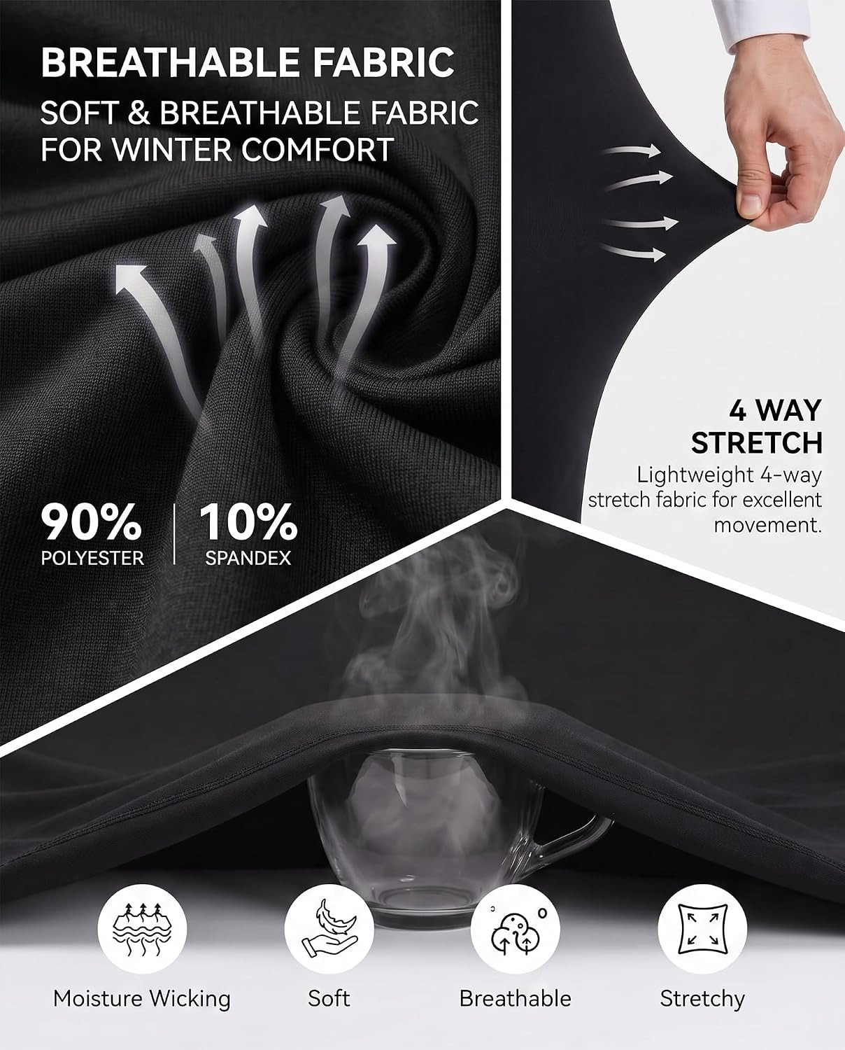 Thumbnail 3 de Raxilon Men's Thermal Underwear Pants, Fleece-Lined 4-Way Stretch