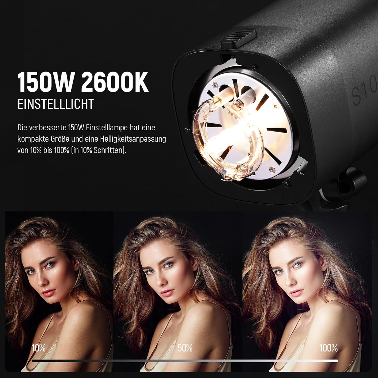 Detalle de NEEWER 800Ws Studio Monolight S101-400W PRO Blitz-Set (2er-Pack) mit 2,4G Auslösern, Bowens Mount und Softboxen