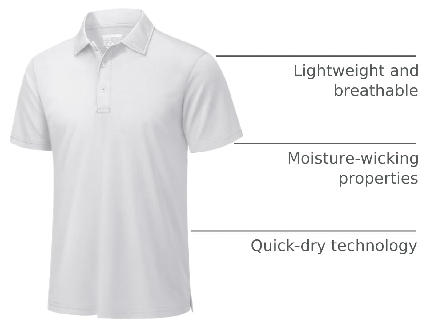 Detalle 2 de TACVASEN Mens Golf Shirt Dry Fit Polo