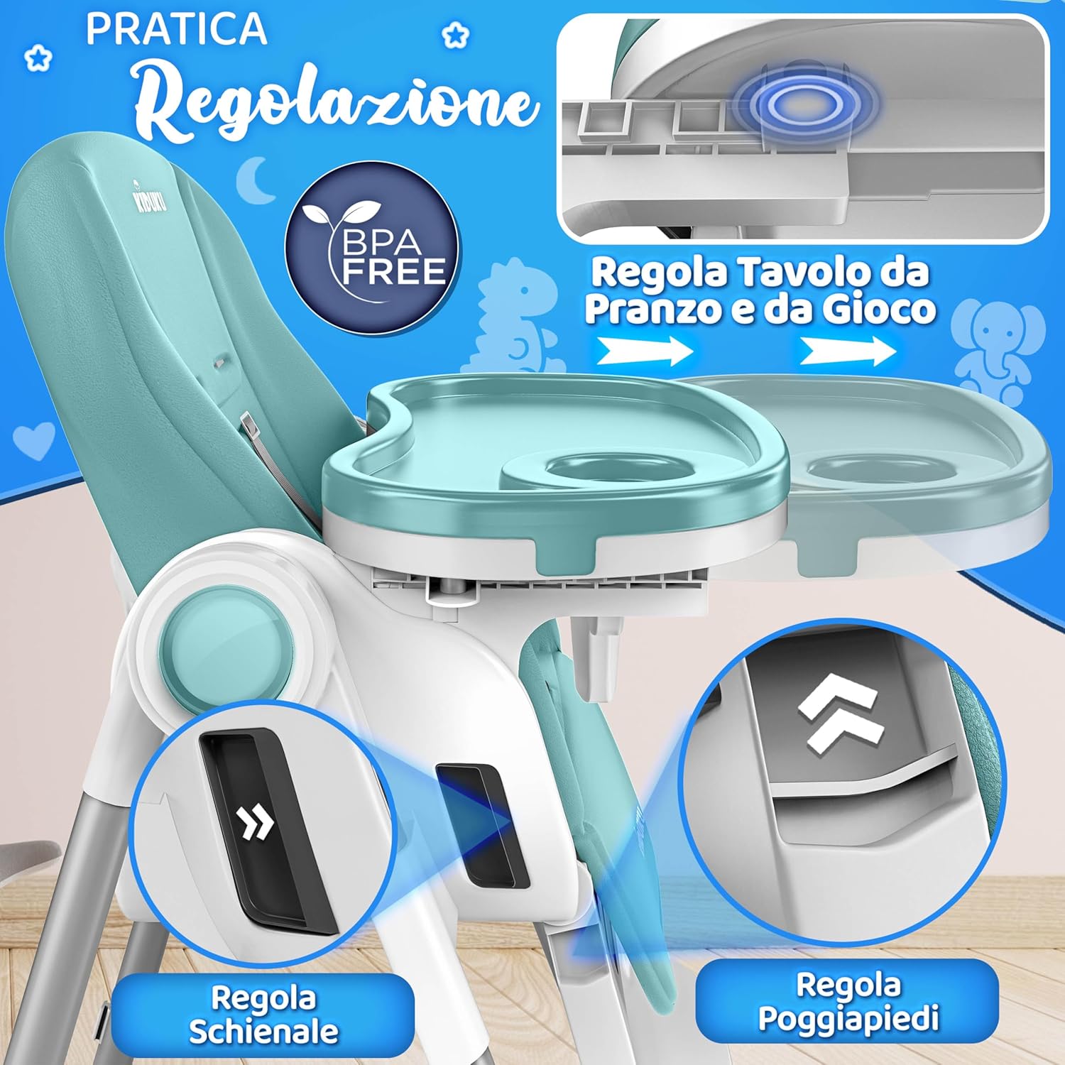 Thumbnail 5 de KIDUKU Seggiolone 3 in 1 Neonato