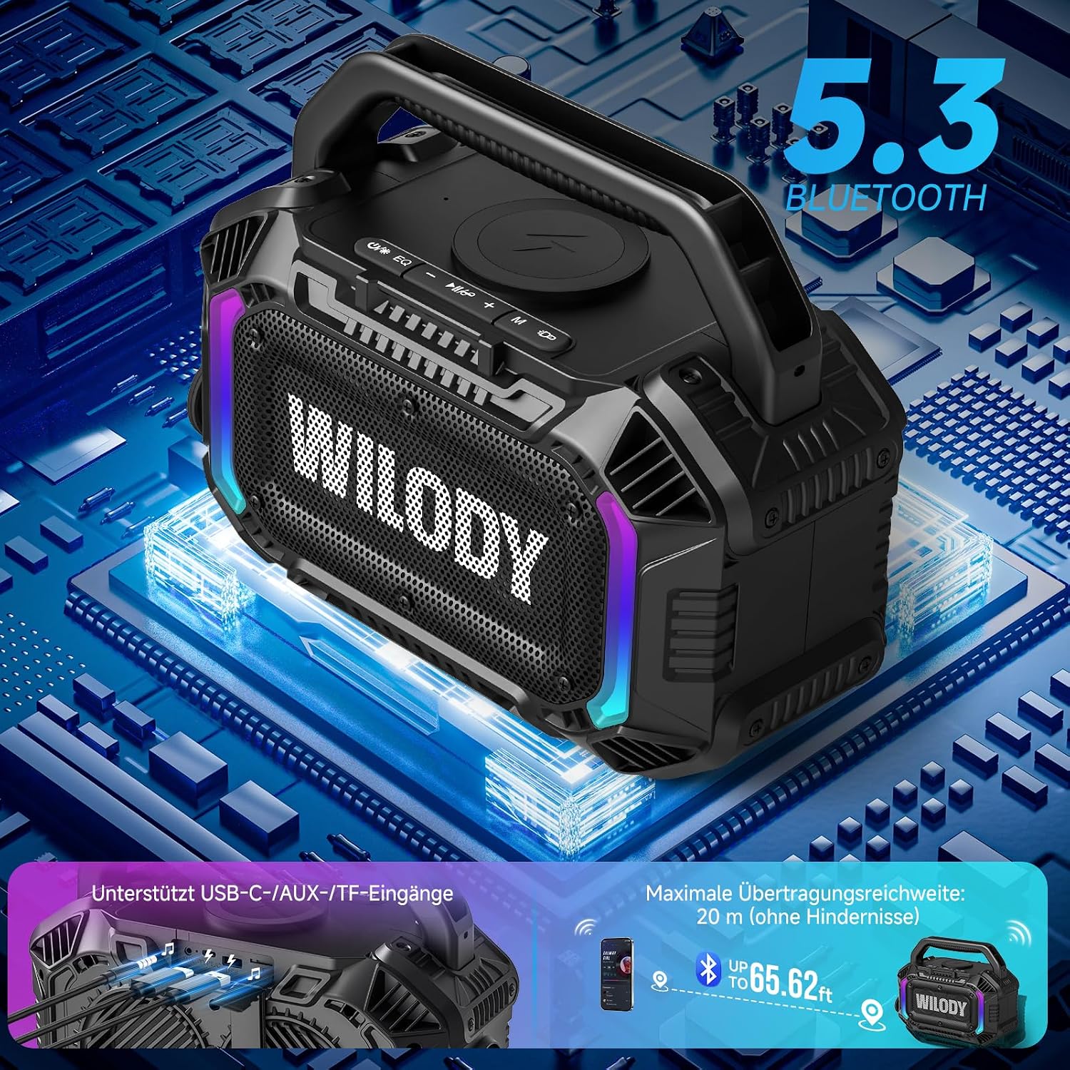Thumbnail 5 de Wilody Bluetooth Lautsprecher Groß 100W