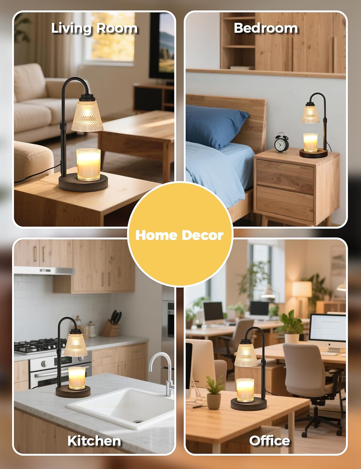 Thumbnail 5 de Candle Warmer Lamp with Timer Dimmer – Safe, Scented Ambience Without Flame