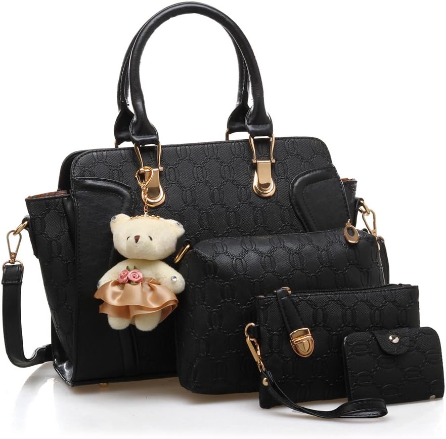 Detalle de PU leather handbag set 4 pieces