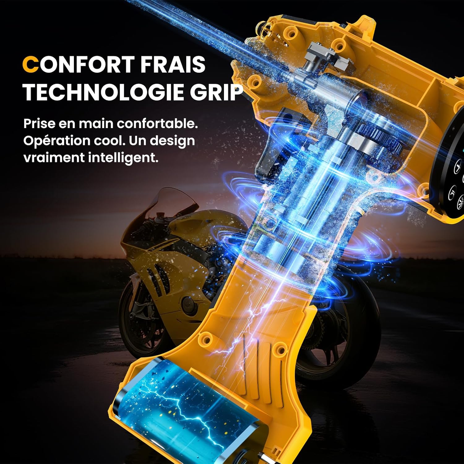 Detalle de Ipflin Gonfleur Pneus Voiture Sans Fil – Compact et Polyvalent, 150 PSI, 22 L/min