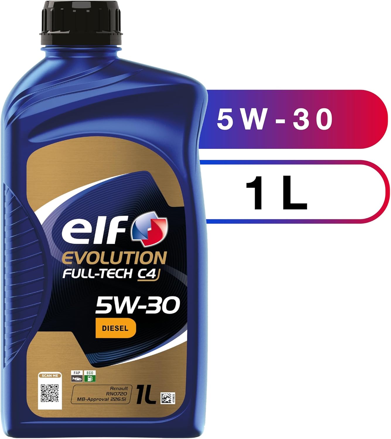 Thumbnail 2 de ELF EVOLUTION FULL-TECH C4 5W-30 – Huile moteur Diesel 1 litre (ACEA C4, homologuée RN0720, MB 226.51/229.51)