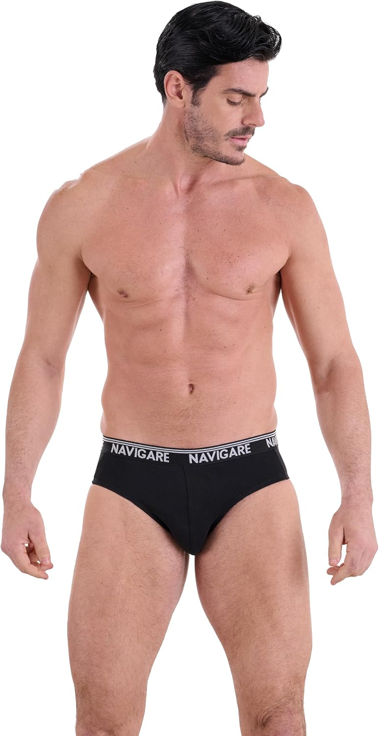 Detalle de Navigare 574/e Slip Uomo Multicolore (Grigio/Nero/Navi) – Pacco da 6