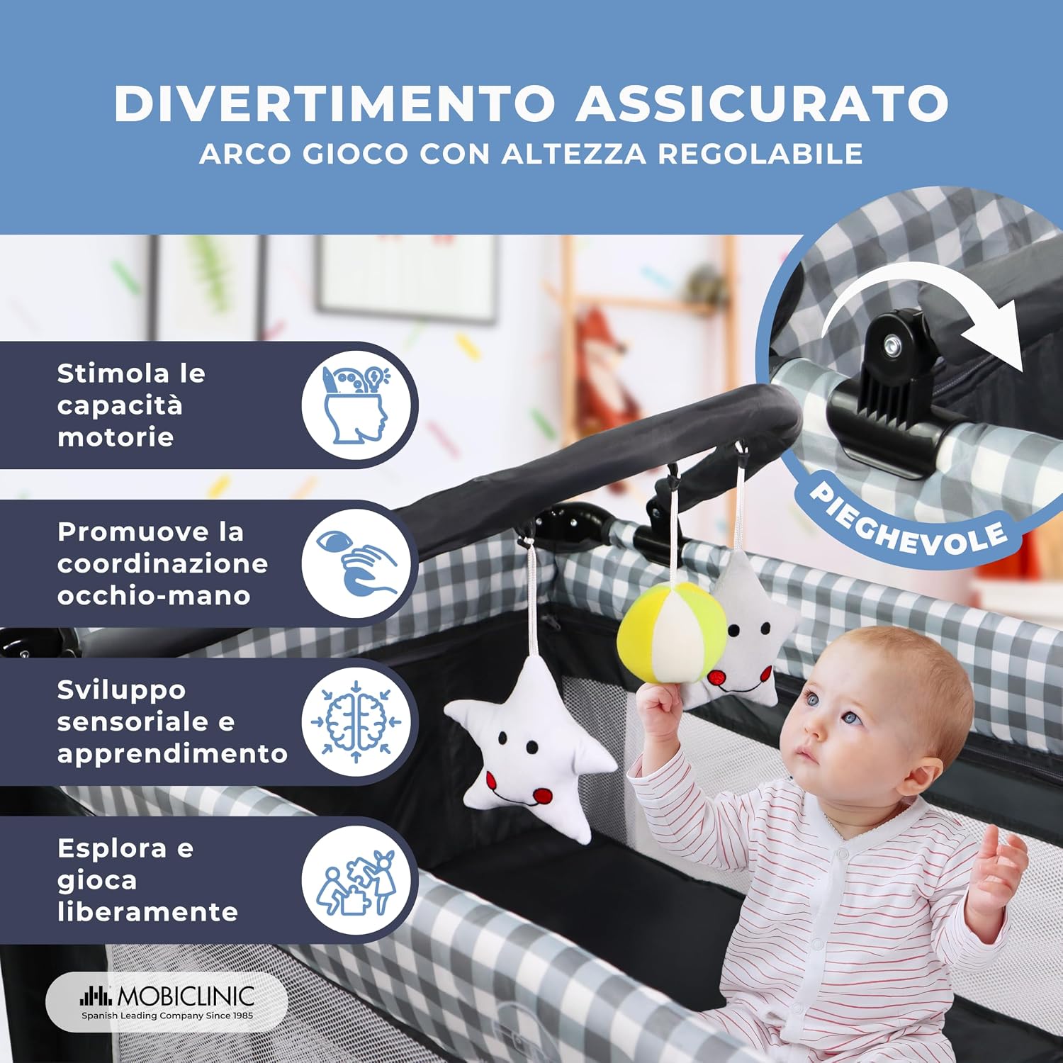 Thumbnail 6 de Mobiclinic Lettino da viaggio 3 in 1: box bambini duo livelli con fasciatoio e entrata laterale