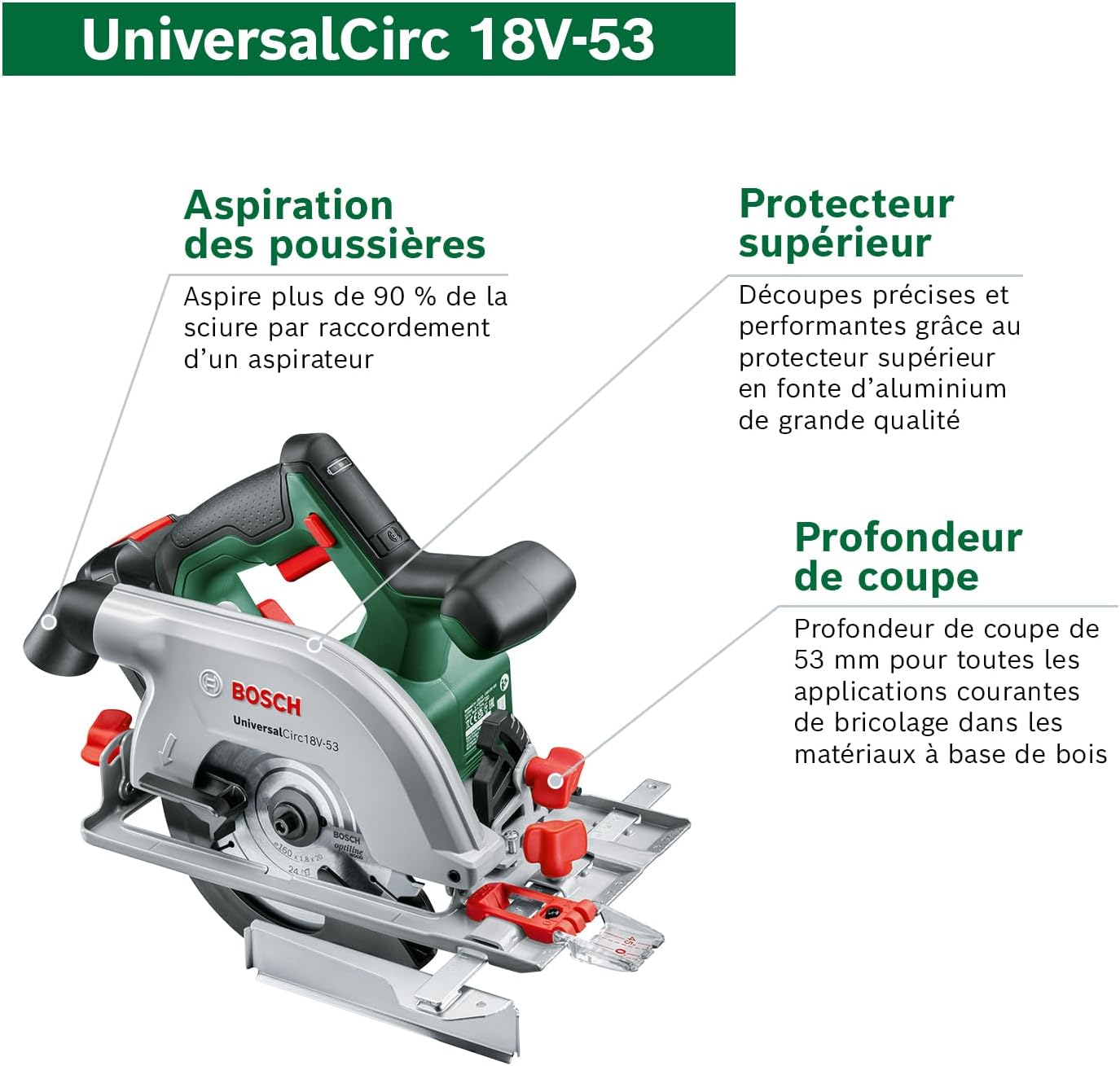 Thumbnail 1 de Bosch UniversalCirc 18V-53 scie circulaire 53 mm 🛠