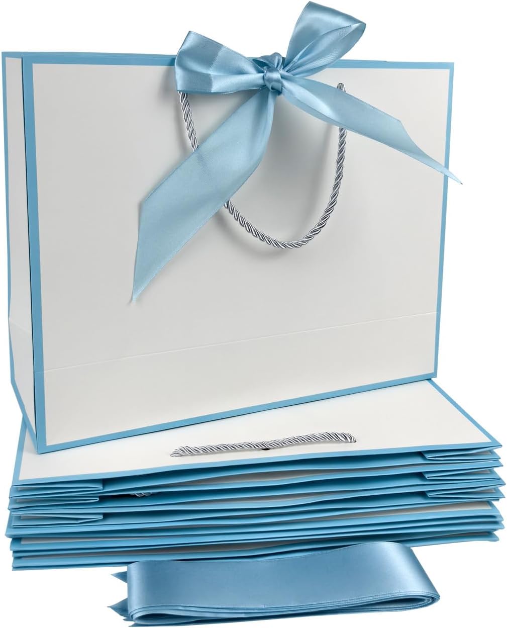 Thumbnail 4 de TKSBAG 12PCS Medium Gift Bags with Handles (White & Rose Gold)