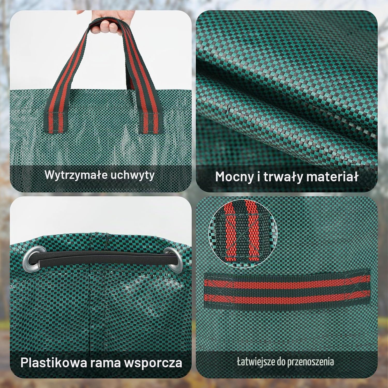 Detalle de Velway worki ogrodowe 500 l, 2 sztuki, z tkaniny polipropylenowej i uchwytami