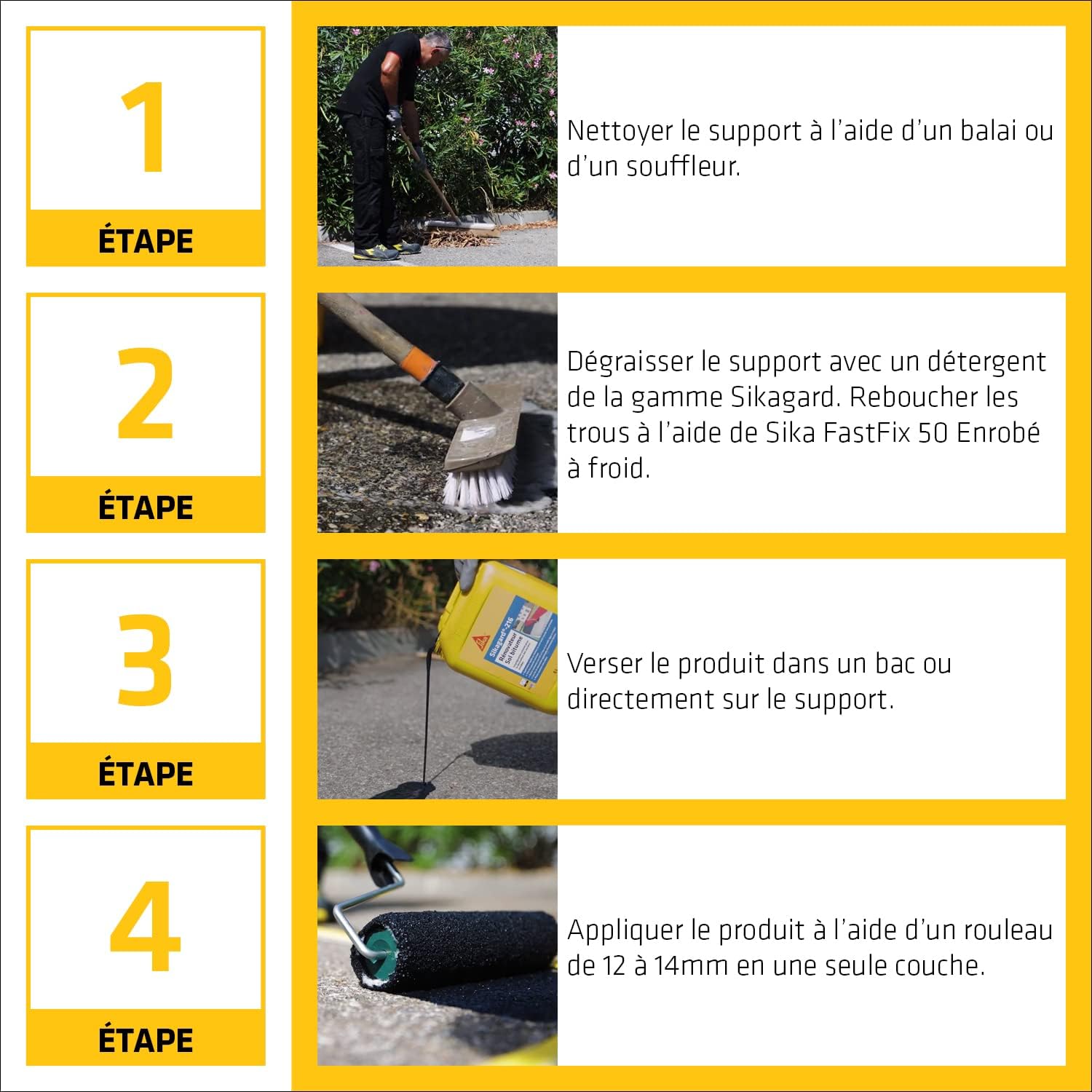 Thumbnail 3 de SIKA Sikagard 216 Rénovateur Sol Bitume Noir (5 L) – Rénovation couleur et protection rapide pour enrobés et béton