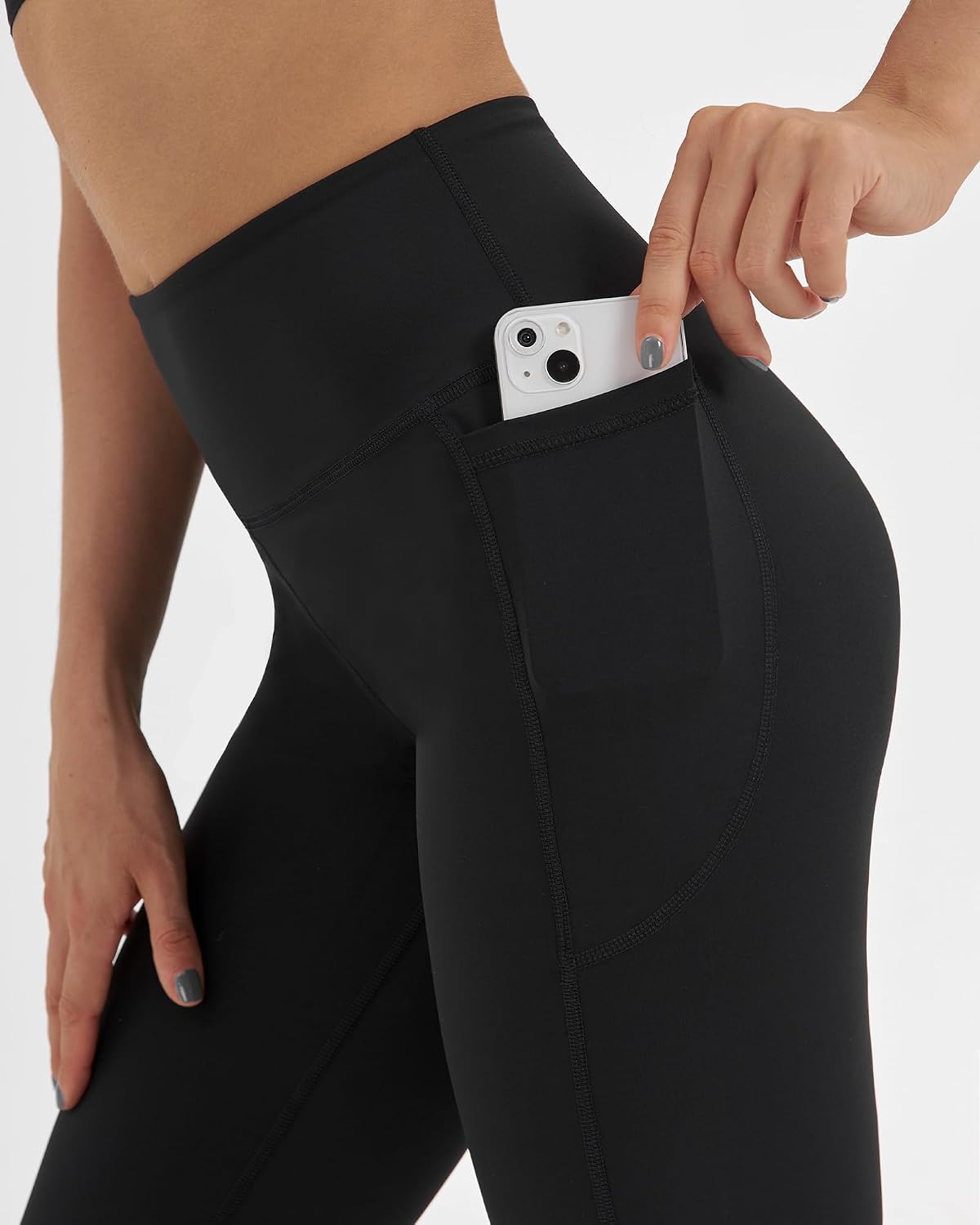 Detalle de Zylioo Langbein-String-? Bootcut Yogaleggings Damen (Tall/Extra Tall) mit Seitentaschen