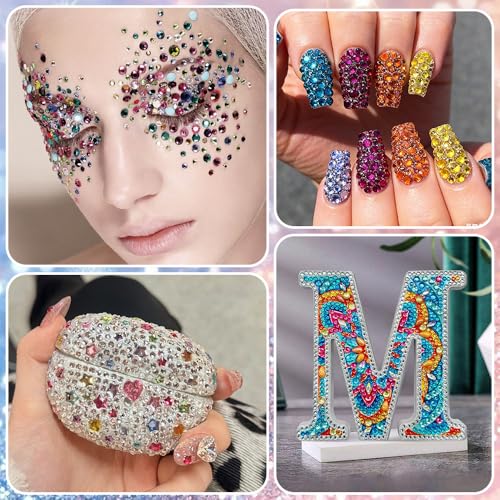 Thumbnail 2 de JOLCEEY 36000pcs Nail Art Rhinestones – 3mm Flat Back Gems in 40 Colours with Pick Up Tweezers and Pen