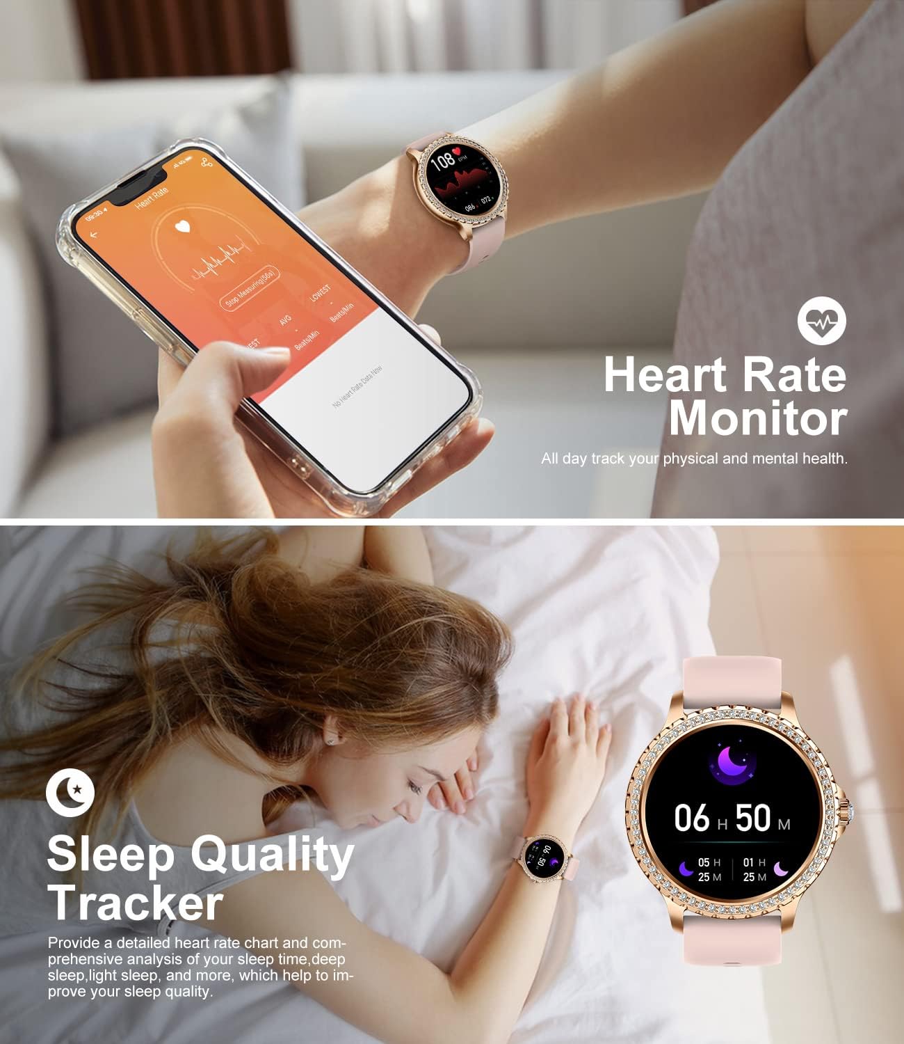 Thumbnail 5 de Diamond Ladies Smartwatch 1.32" HD, 100+ sports