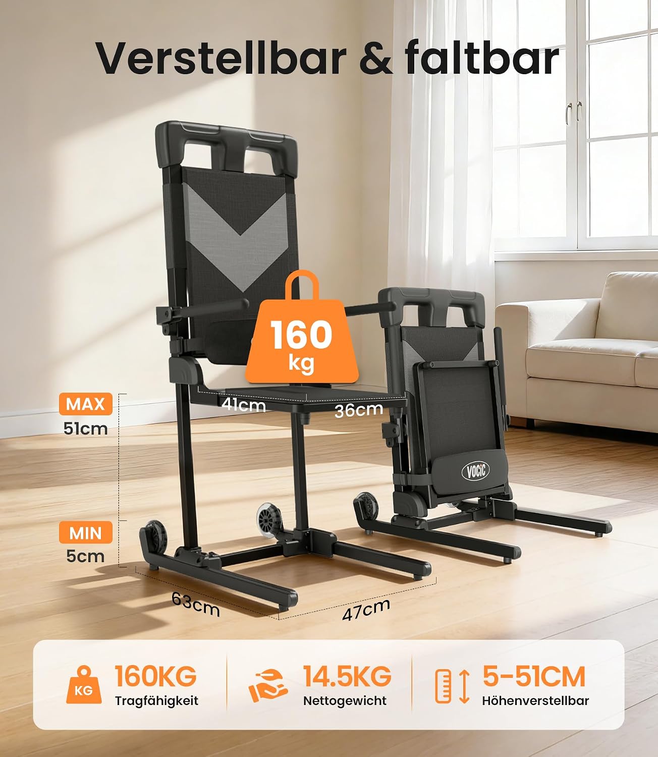 Thumbnail 1 de VOCIC Elektrischer Aufstehsessel AX25 – Aufstehhilfe vom Boden, bis 160 kg, leicht & mobil