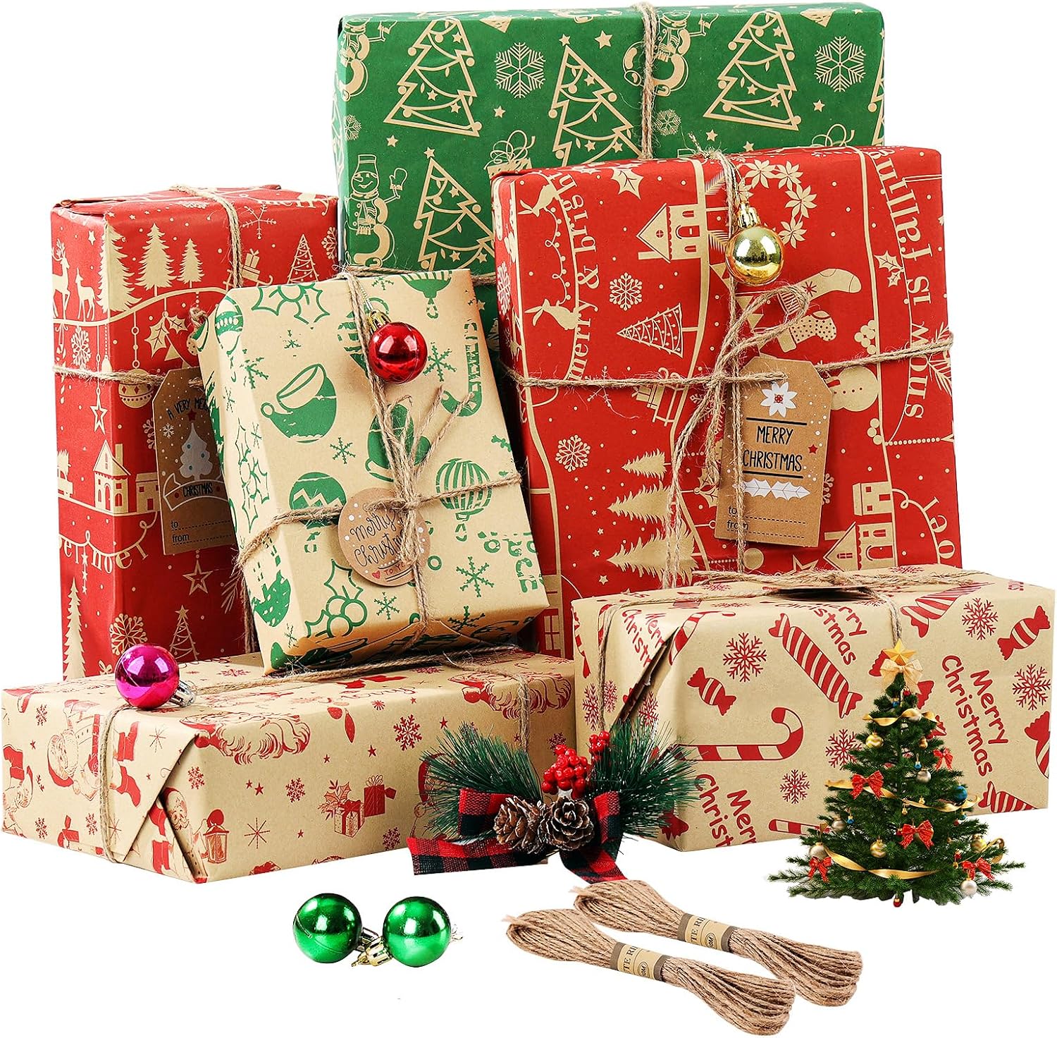 Detalle de Christmas Wrapping Paper 70x50cm 12 sheets