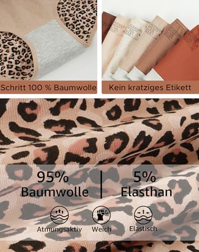 Thumbnail 4 de INNERSY Damen Pantys Unterhosen L/42 EU – 2 Leopardenmuster, 4 Einfarbig