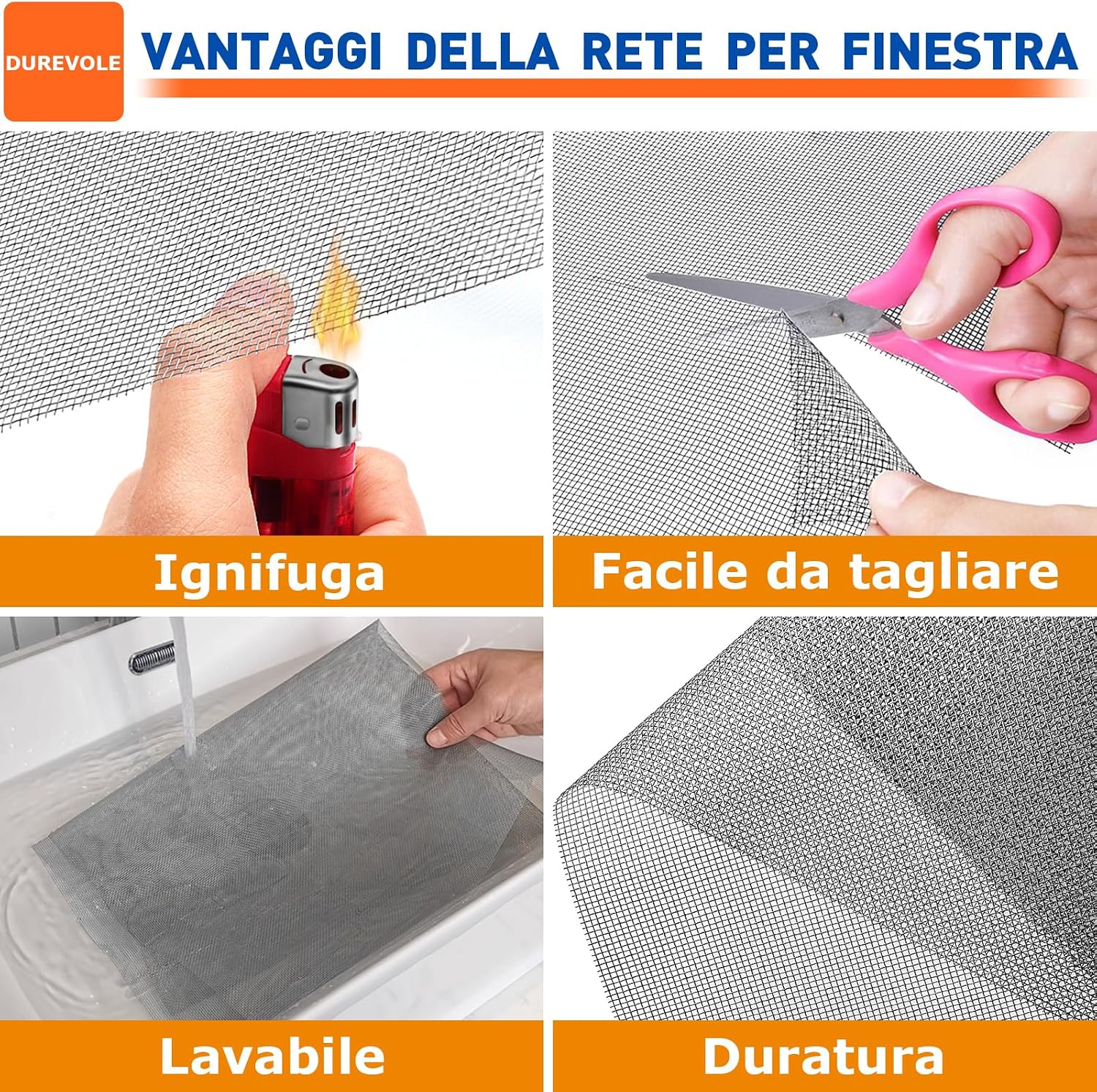 Thumbnail 2 de HOFUDON Rete Zanzariera Finestre 120 x 250 CM in Fibra di Vetro – facilità di taglio, protezione efficace e design versatile