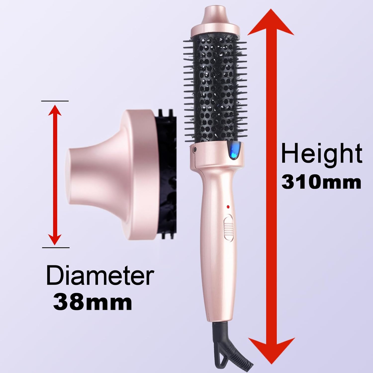 Thumbnail 5 de Wavy Chic Heated Thermal Brush (180°C constant heat) with Negative Ion, UK plug, Pink