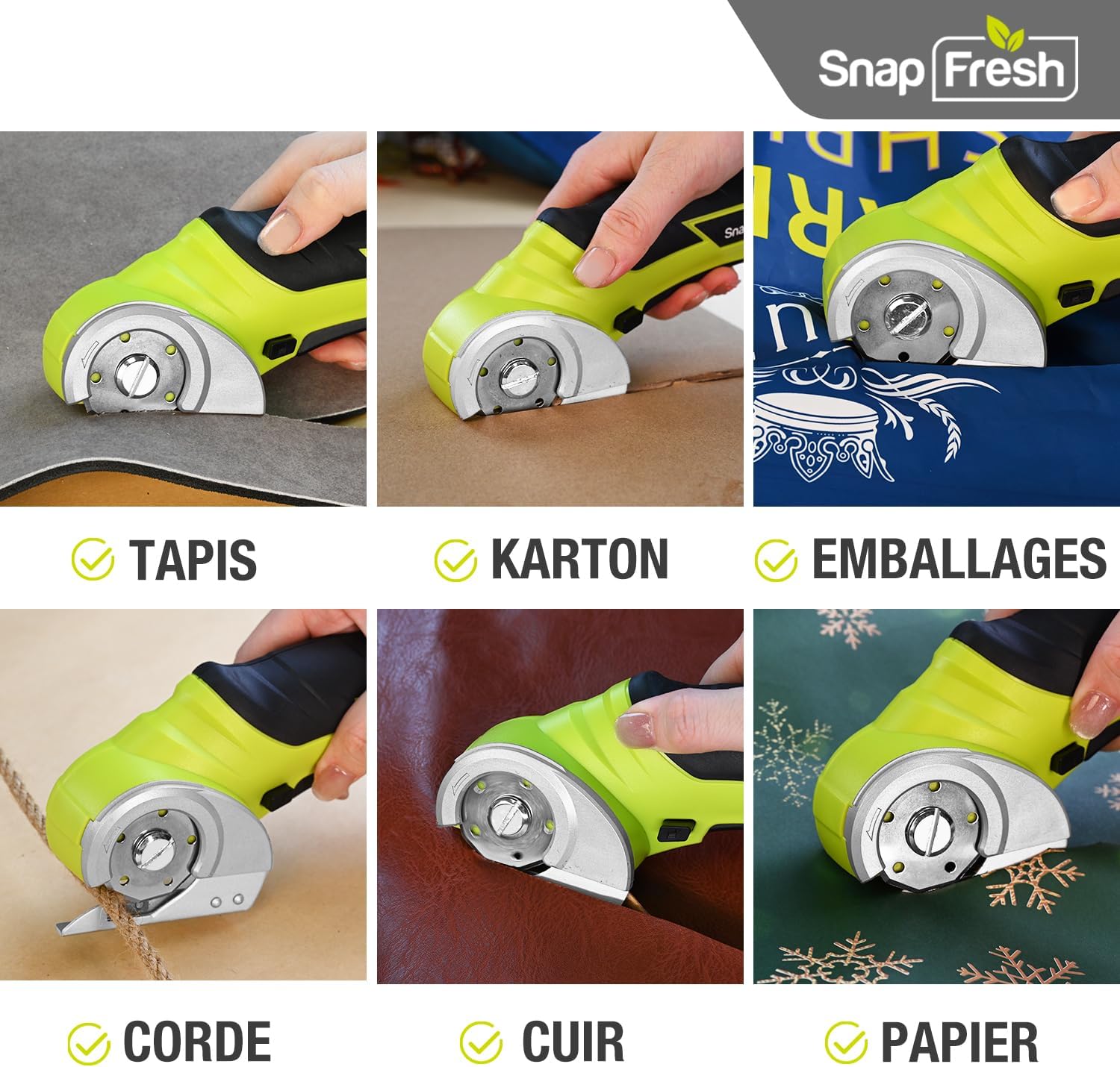 Thumbnail 2 de SnapFresh Ciseaux électrique rotatif 4V pour bricolage ✂️