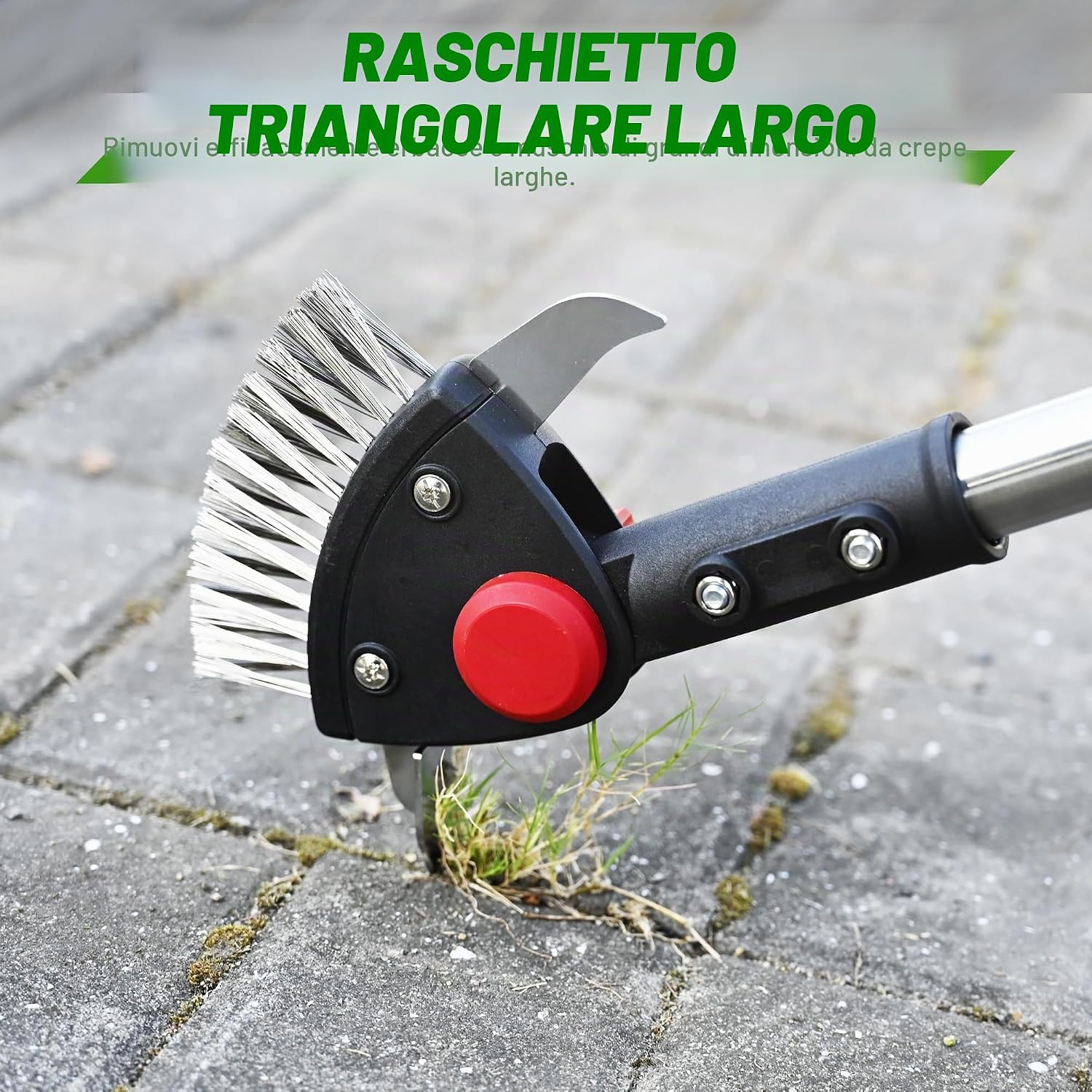 Detalle de BARAYSTUS Estirpatore Erbacce Manuale 3 in 1: potenza, versatilità e manico regolabile per giunti e vialetti