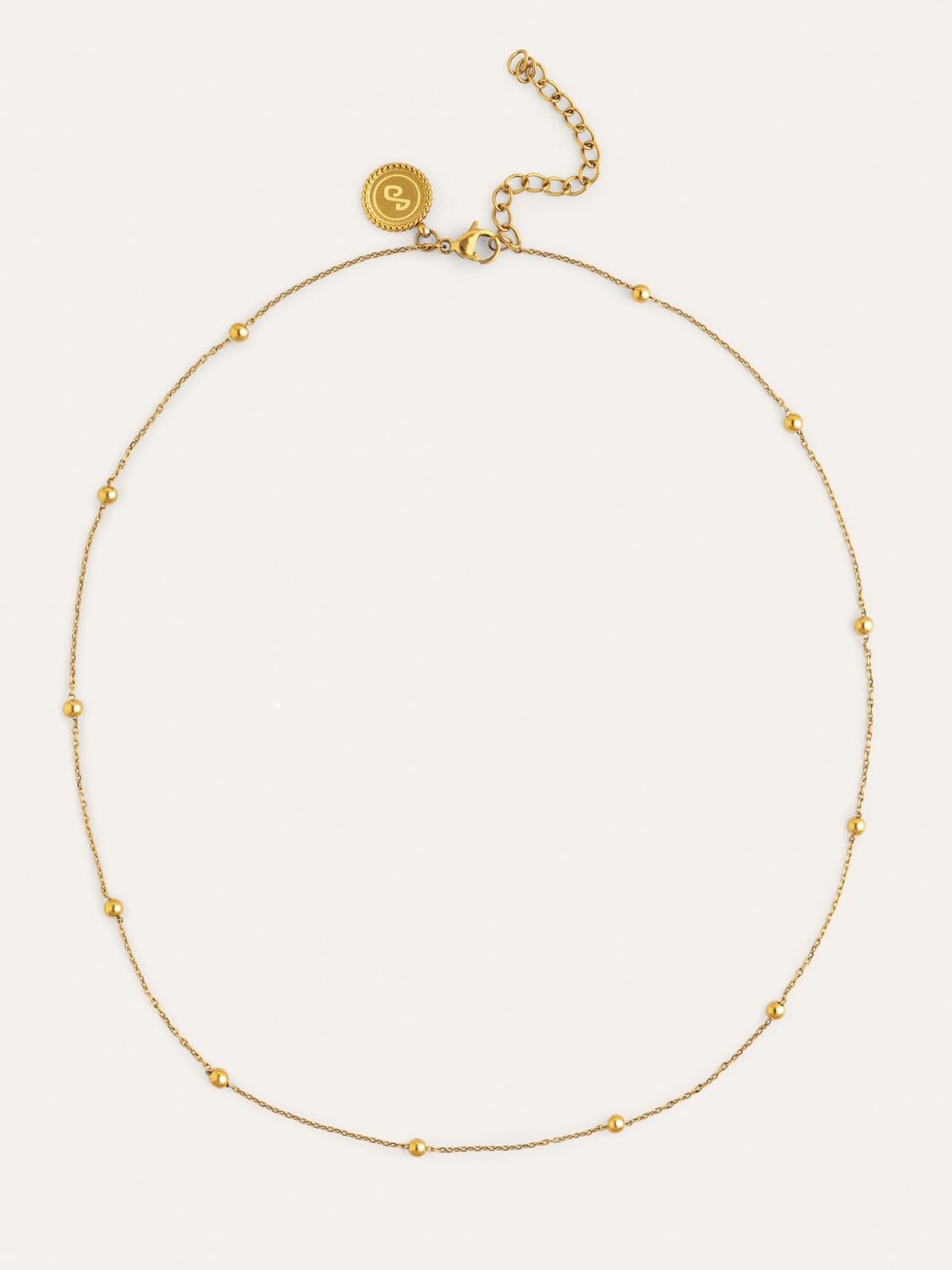 Detalle de SINGULARU Collar Mujer Dots L: Acero bañado en oro 18kt, 40 cm (con 5 cm de alargador)