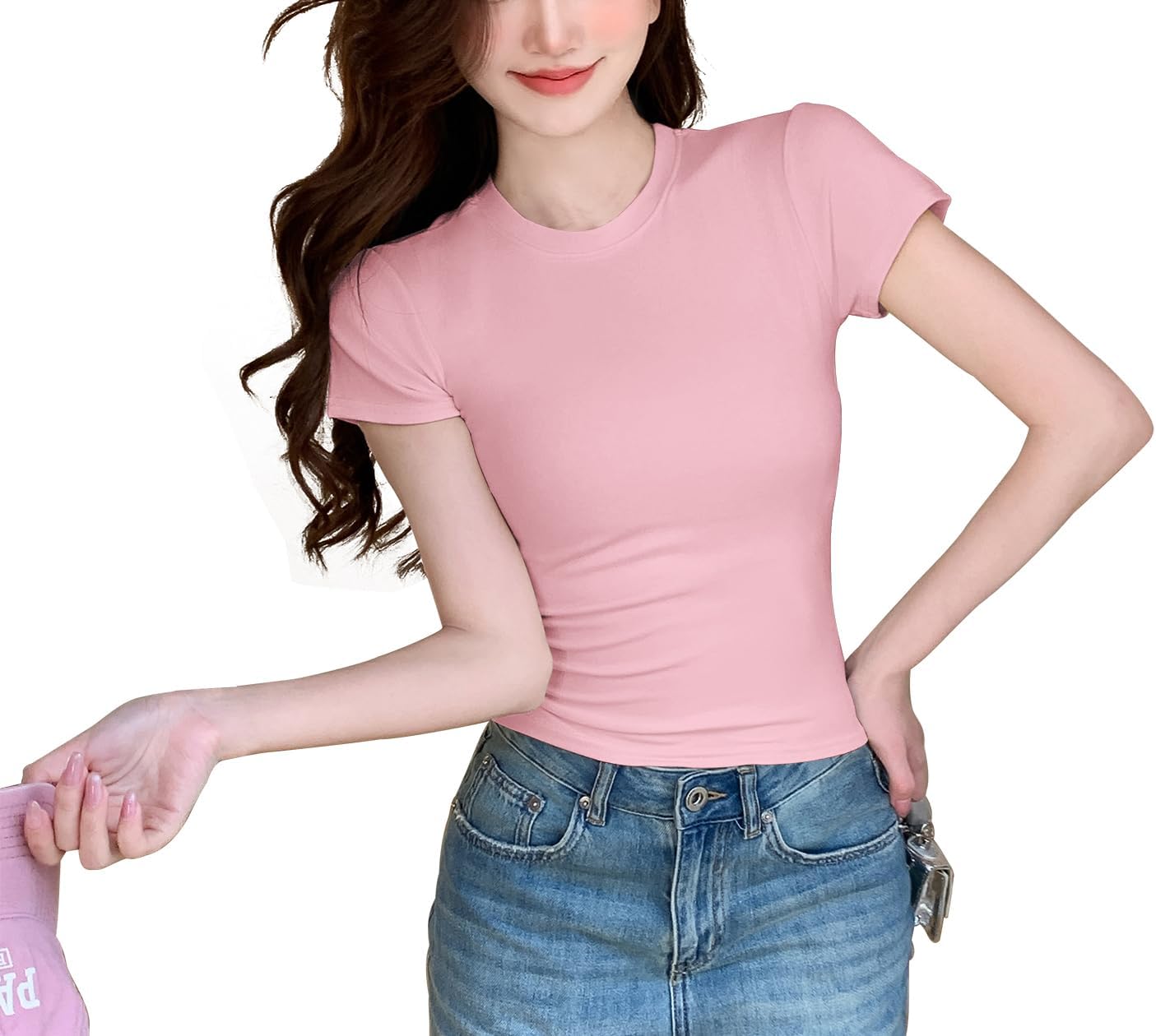 Detalle de JEROZIYANT Women's Basic Crop Tee 1️⃣0️⃣